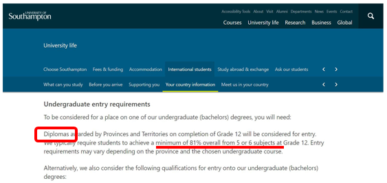 英國南安普頓大學(xué)簡介世界排名及OSSD錄取要求